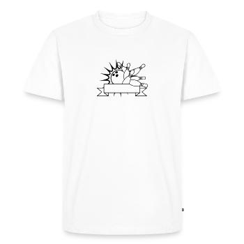 bannière texte champ écrire nom blanc zone bowling - T-shirt Premium bio Homme - blanc - Devant - Nico (187cm)