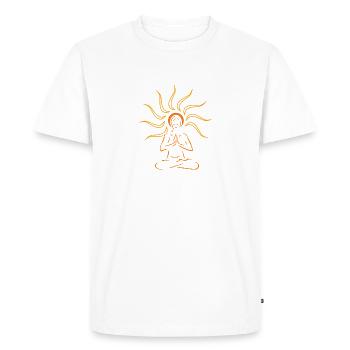 Mediatation Sun - Men's Premium Organic T-Shirt - white - Front - Nico (187cm)