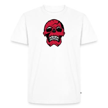 head of death skull halloween drawing 1112 - Men's Premium Organic T-Shirt - white - Front - Nico (187cm)