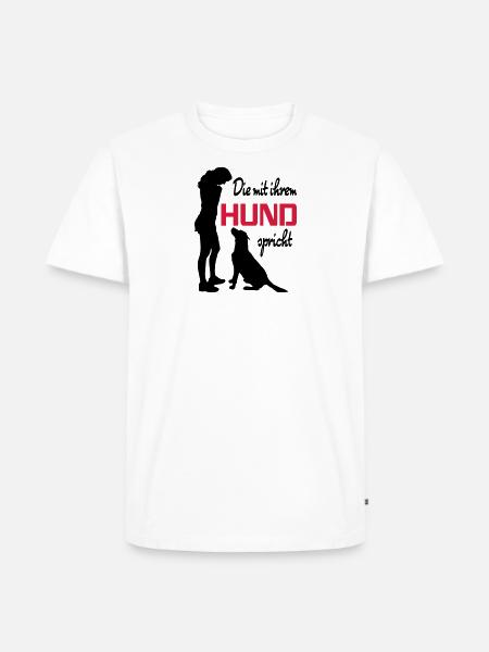 Mit Hund sprechen - Männer Premium Bio T-Shirt - Weiß
