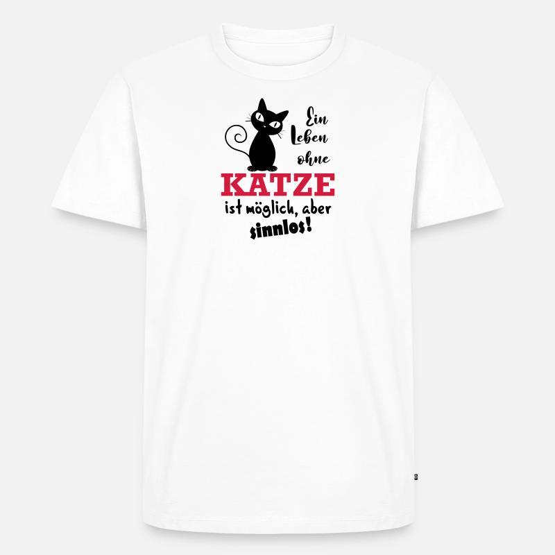 Leben ohne Katze - Männer Premium Bio T-Shirt - Weiß