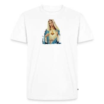 Holly Mary Maria Madonna Mariana Vierge Marie - T-shirt Premium bio Homme - blanc - Devant - Nico (187cm)