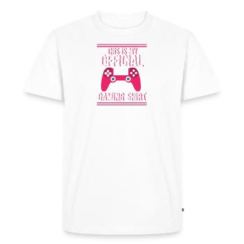THE IS MY OFFICIAL GAMING SHIRT - Men's Premium Organic T-Shirt - white - Front - Nico (187cm)