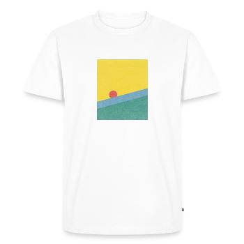 Abstract Sea Sunset Vintage Style Decoration - Men's Premium Organic T-Shirt - white - Front - Nico (187cm)