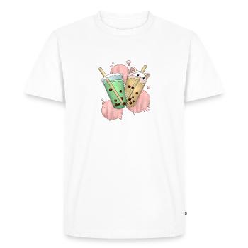 Bubble Tea 2 - Men's Premium Organic T-Shirt - white - Front - Nico (187cm)