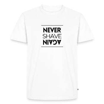 Ne plus jamais se raser - T-shirt Premium bio Homme - blanc - Devant - Nico (187cm)