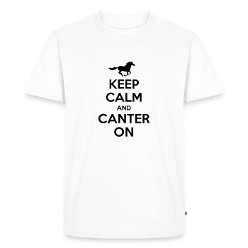 Keep Calm and Canter on - Horse Design - Men's Premium Organic T-Shirt - white - Front - Nico (187cm)