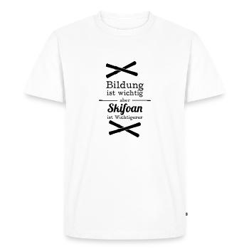 L'éducation est importante mais Skifoan est plus important - T-shirt Premium bio Homme - blanc - Devant - Nico (187cm)
