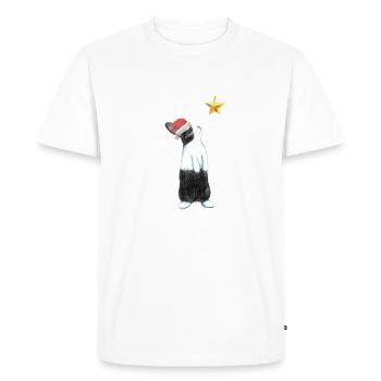 Noël , lapin, étoiles, drôle, Père Noël - T-shirt Premium bio Homme - blanc - Devant - Nico (187cm)