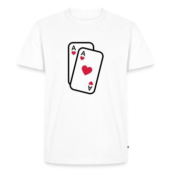 Cards ace of hearts playing cards poker - Men's Premium Organic T-Shirt - white - Front - Nico (187cm)