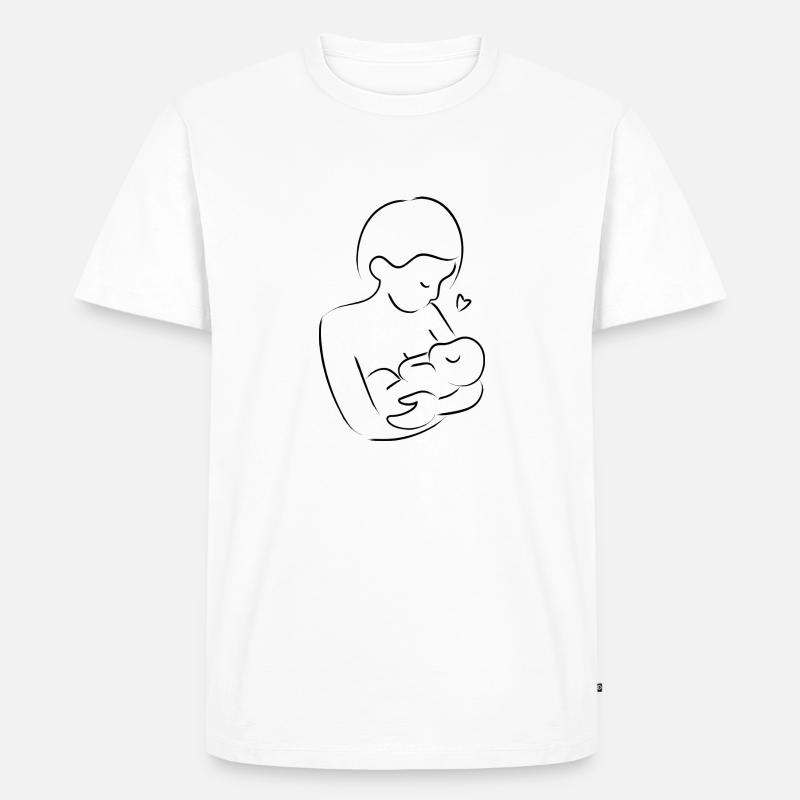 Stillende Mutter - Männer Premium Bio T-Shirt - Weiß