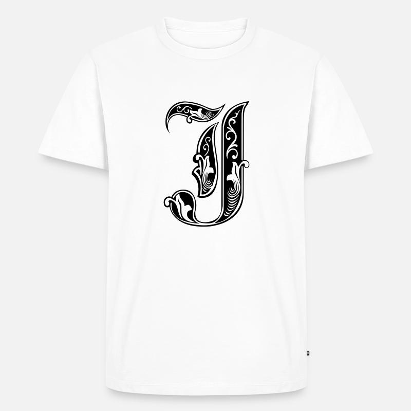J - Männer Premium Bio T-Shirt - Weiß