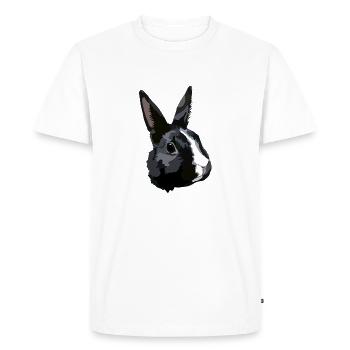 Lapin noir et blanc - T-shirt Premium bio Homme - blanc - Devant - Nico (187cm)