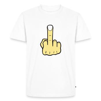 Doigt du milieu - T-shirt Premium bio Homme - blanc - Devant - Nico (187cm)