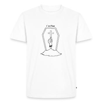 I'm Fine - Men's Premium Organic T-Shirt - white - Front - Nico (187cm)