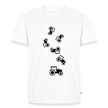 Silhouette de l’icône du tracteur - T-shirt Premium bio Homme - blanc - Devant - Nico (187cm)