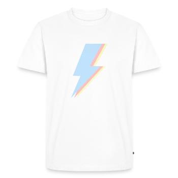 Éclair rétro - Éclair rétro - T-shirt Premium bio Homme - blanc - Devant - Nico (187cm)
