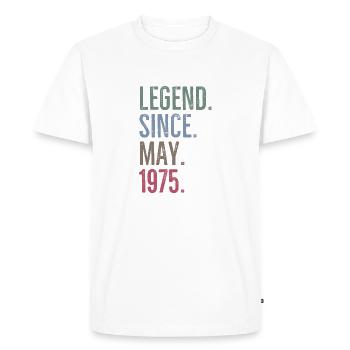Légende depuis mai 1975 - T-shirt Premium bio Homme - blanc - Devant - Nico (187cm)