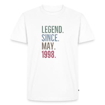 Légende depuis mai 1998 - T-shirt Premium bio Homme - blanc - Devant - Nico (187cm)