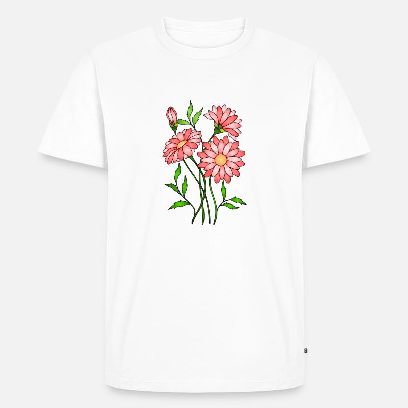 Blumen - Männer Premium Bio T-Shirt - Weiß
