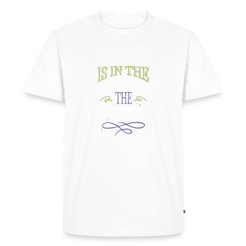 Drôle de menuisier papaDesign Happy Fun Mason - T-shirt Premium bio Homme - blanc - Devant - Nico (187cm)