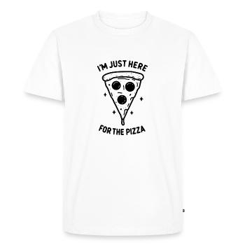 Je suis juste là pour la pizza - T-shirt Premium bio Homme - blanc - Devant - Nico (187cm)