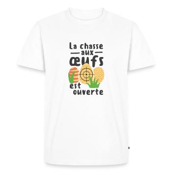 La chasse aux oeufs est ouverte - Men's Premium Organic T-Shirt - white - Front - Nico (187cm)
