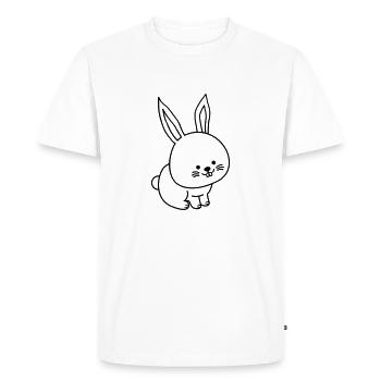 lièvre - T-shirt Premium bio Homme - blanc - Devant - Nico (187cm)
