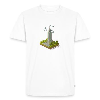 Bâtiment Empire géométrique low poly - T-shirt Premium bio Homme - blanc - Devant - Nico (187cm)