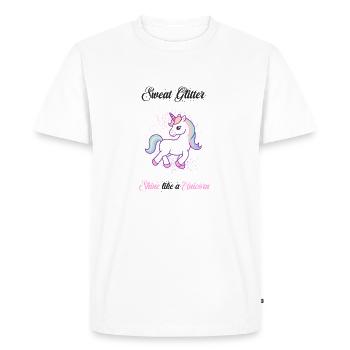 Glitter Fitness Unicorn - Men's Premium Organic T-Shirt - white - Front - Nico (187cm)