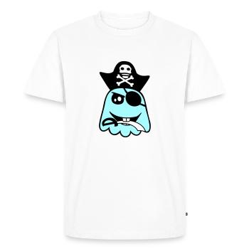 Pirate Fantôme Drôle Mauvais Fantôme Halloween Fun - T-shirt Premium bio Homme - blanc - Devant - Nico (187cm)