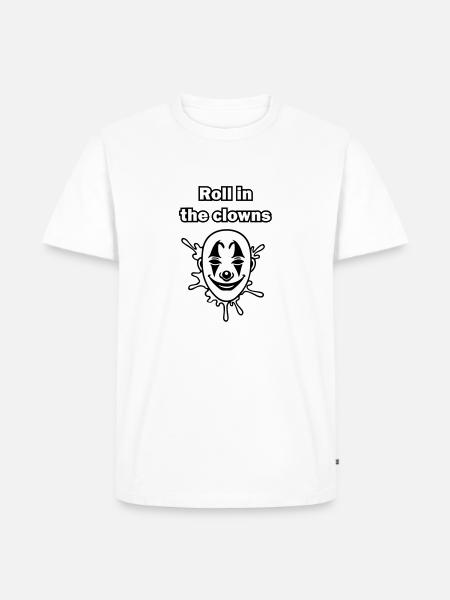 Illustration de clown effrayant - Roulez dans les clowns - T-shirt Premium bio Homme - blanc
