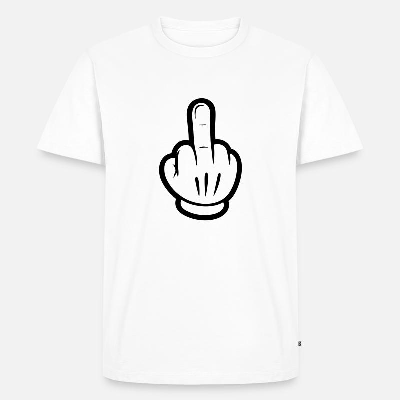 Mittelfinger Comic Hand - Männer Premium Bio T-Shirt - Weiß