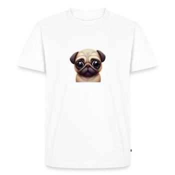 Entzückende Mopskunst - Männer Premium Bio T-Shirt - Weiß - Vorne - Nico (187cm)