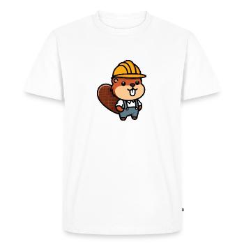 Beaver Bob Builder Pants Helmet Artisan Profession - Men's Premium Organic T-Shirt - white - Front - Nico (187cm)