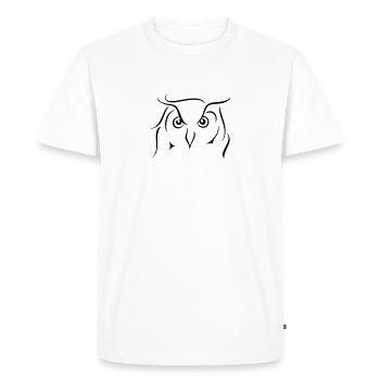Eagle owl - line drawing gift idea gift - Men's Premium Organic T-Shirt - white - Front - Nico (187cm)