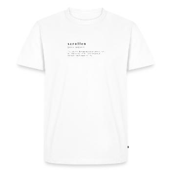 Scrolling – The Art of Thumb Acrobatics - Men's Premium Organic T-Shirt - white - Front - Nico (187cm)