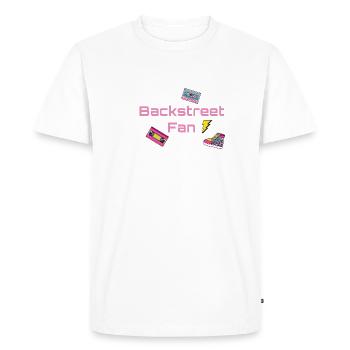 Backstreet Fan, fan, rétro, vintage, 90 er - T-shirt Premium bio Homme - blanc - Devant - Nico (187cm)