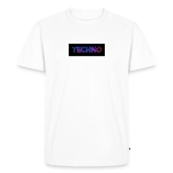 Texte de bug techno néon - T-shirt Premium bio Homme - blanc - Devant - Nico (187cm)