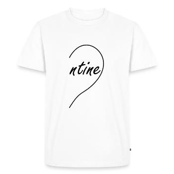 cadeau pour la fête de l'amour Partenaires coeur Valentine - T-shirt Premium bio Homme - blanc - Devant - Nico (187cm)