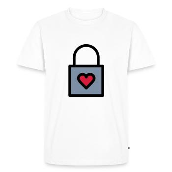 Padlock, love lock - Men's Premium Organic T-Shirt - white - Front - Nico (187cm)