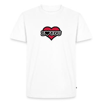 I love you - T-shirt Premium bio Homme - blanc - Devant - Nico (187cm)
