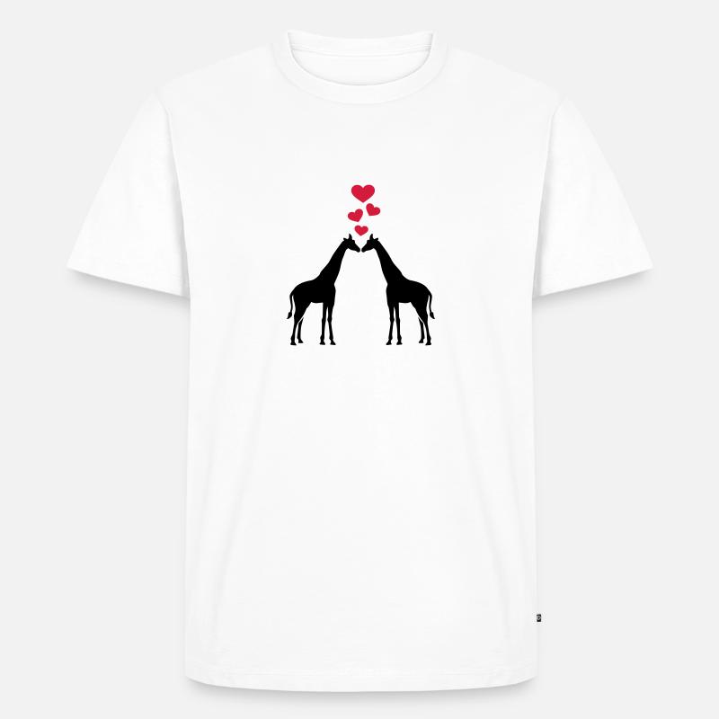 Giraffe - Männer Premium Bio T-Shirt - Weiß