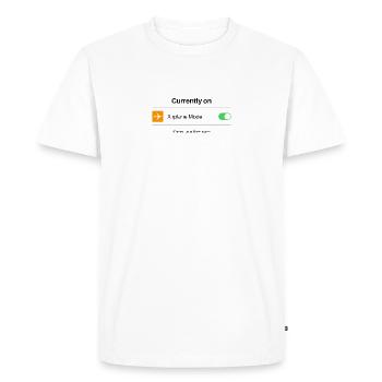 In airplane mode - Men's Premium Organic T-Shirt - white - Front - Nico (187cm)