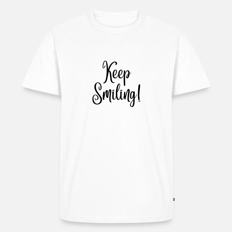 Keep smiling - Männer Premium Bio T-Shirt - Weiß