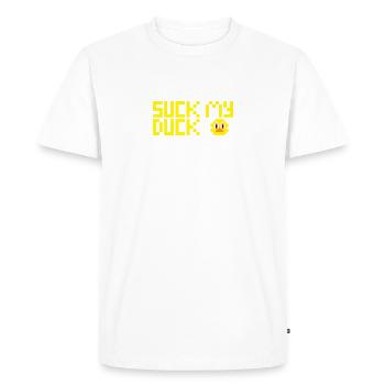 Suck my duck - T-shirt Premium bio Homme - blanc - Devant - Nico (187cm)