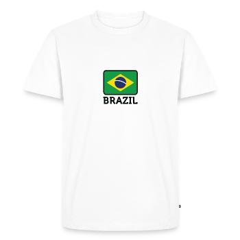 Drapeau national du Brésil - T-shirt Premium bio Homme - blanc - Devant - Nico (187cm)