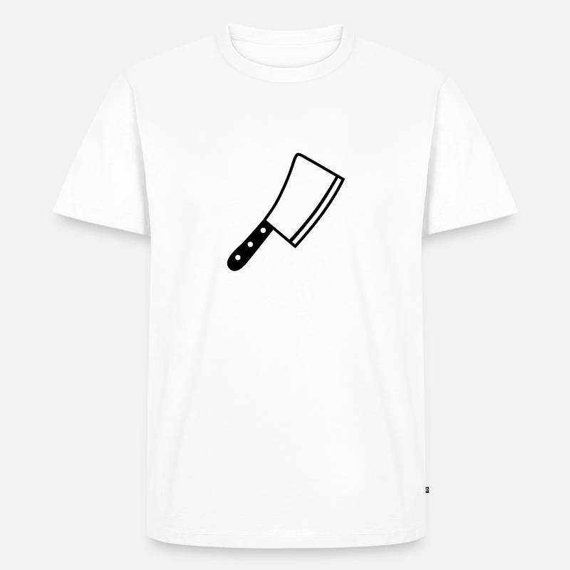 Messer - Männer Premium Bio T-Shirt - Weiß