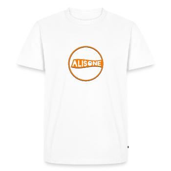 Logo d’Alisone - T-shirt Premium bio Homme - blanc - Devant - Nico (187cm)