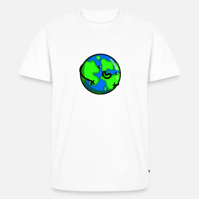 Planet Erde - Männer Premium Bio T-Shirt - Weiß